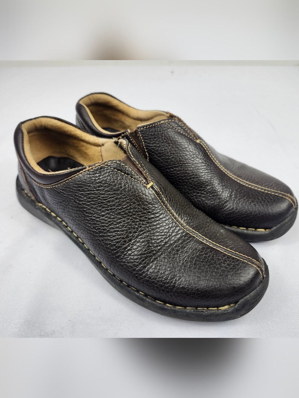 Sonoma Women's 7 M Brown Pebbled Leather Slip-On Loafers